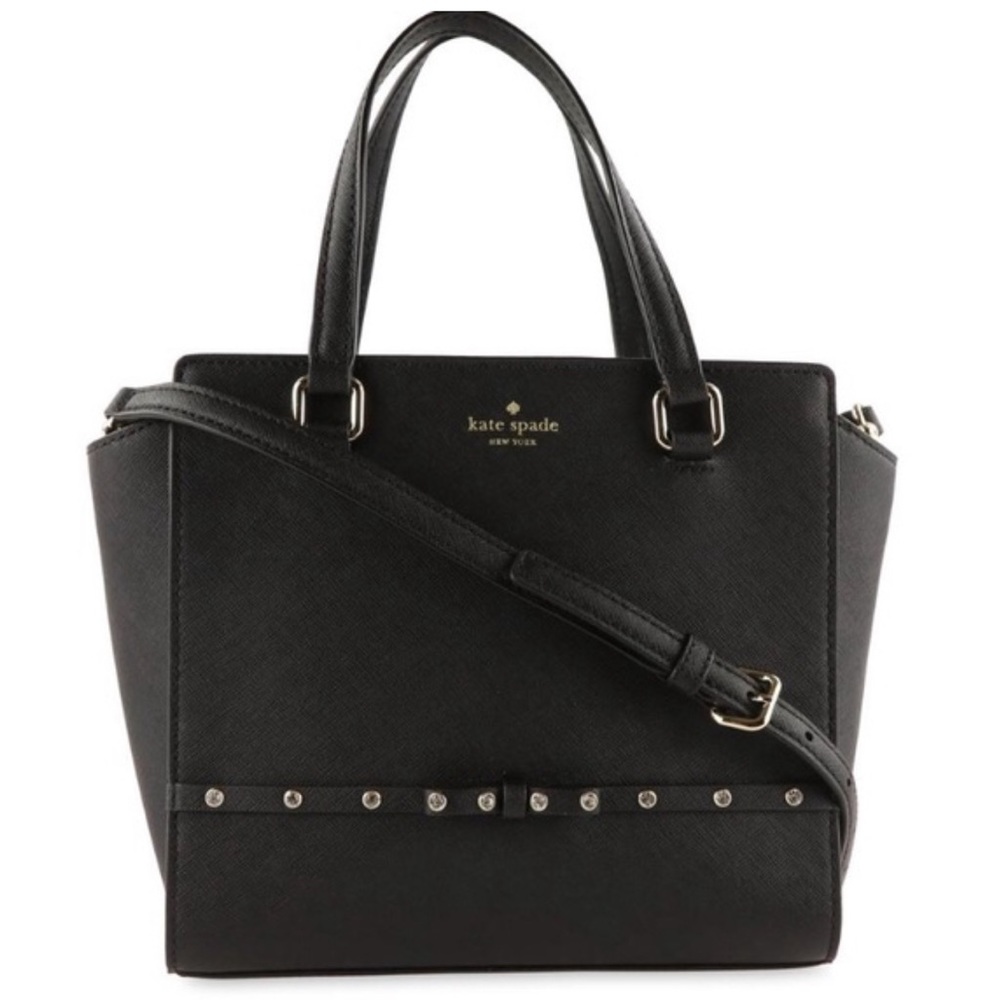 Kate Spade Laurel Way Small Hadlee Bag black with rhinestones